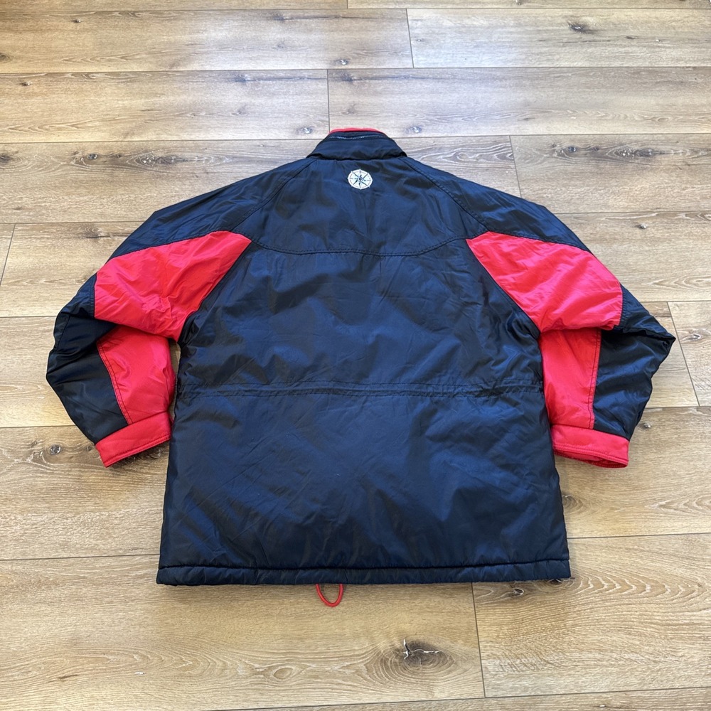 Vintage Marlboro Adventure Parka Puffer Jacket Mens XL Black‎ Red Colorblock 90s - Picture 2 of 9